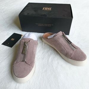 FRYE Lena Zipe Mule Rose Leather Platform Sneakers